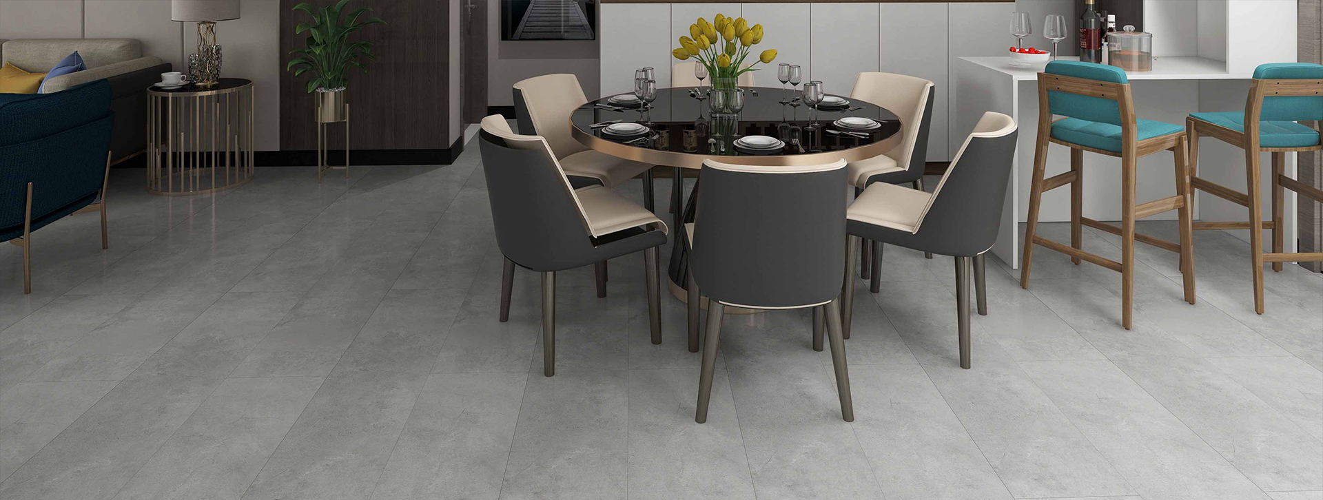 Concrete Light stone-look flooring, decor SX-801, product close-up 2